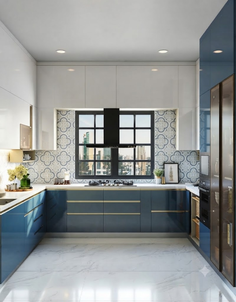 U shaped Modular Kitchen