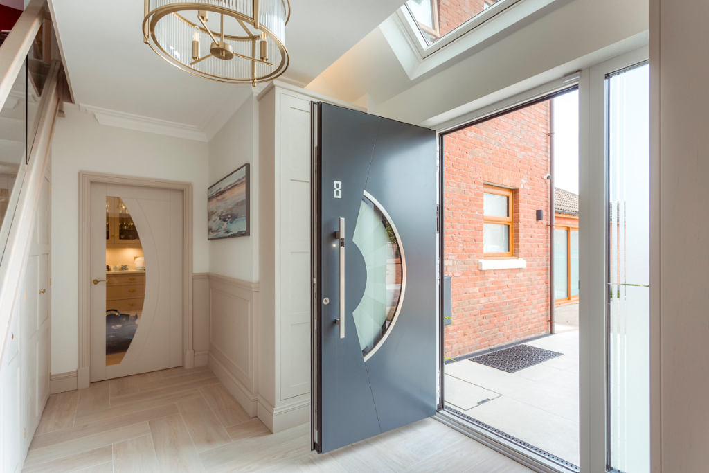 Doors Windows – Designer Flush Doors with Biometric Lock Premium Fittings
