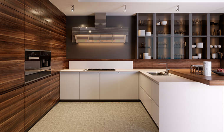 Kitchen – Luxury Modular Kitchen With Soft Close Fittings
